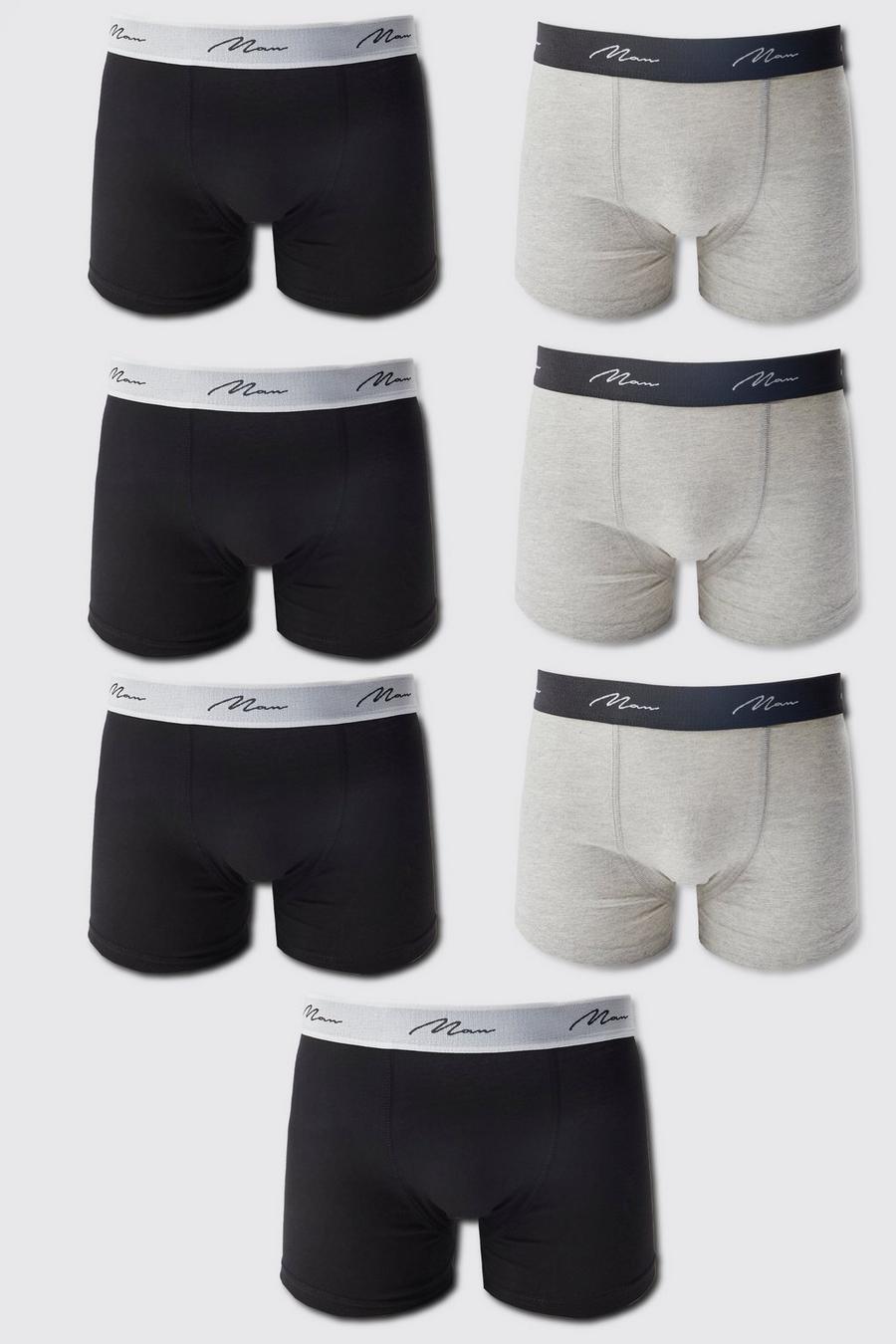 Multi 7 Pack Man Signature Mixed Color Trunks image number 1