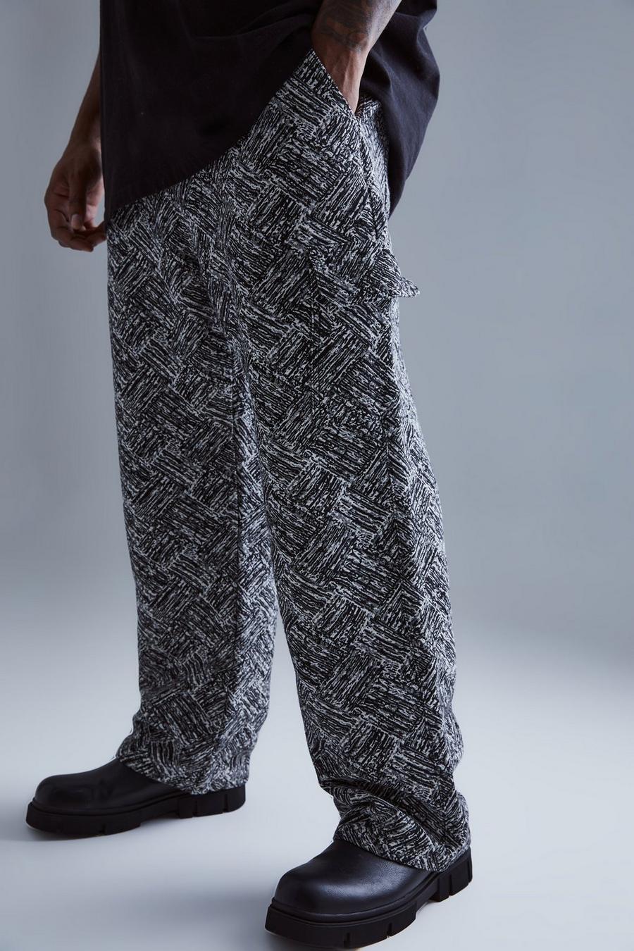 Charcoal grau Plus Relaxed Fit Tapestry Cargo Trouser