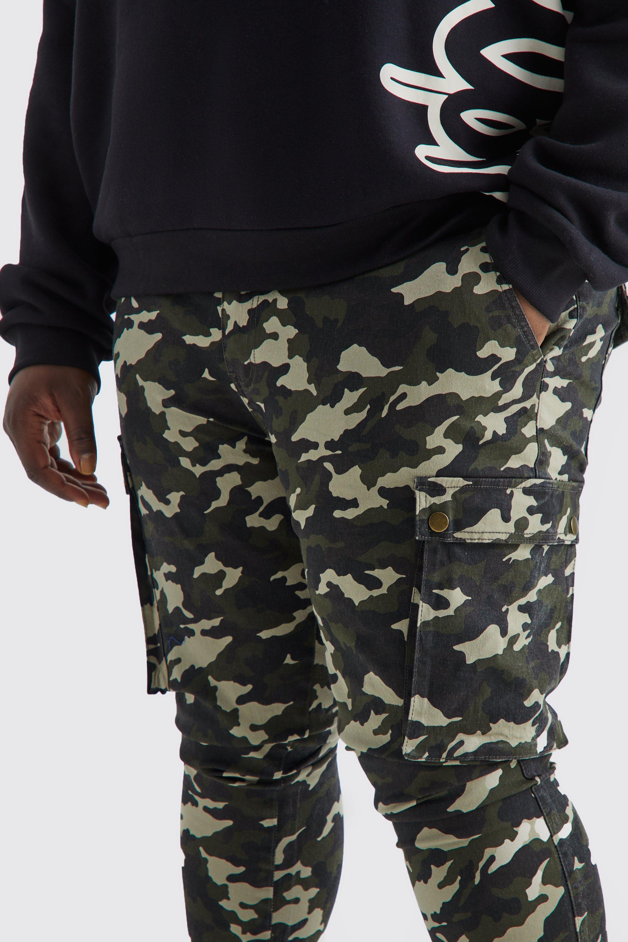 Skinny camo cargo hot sale pants mens