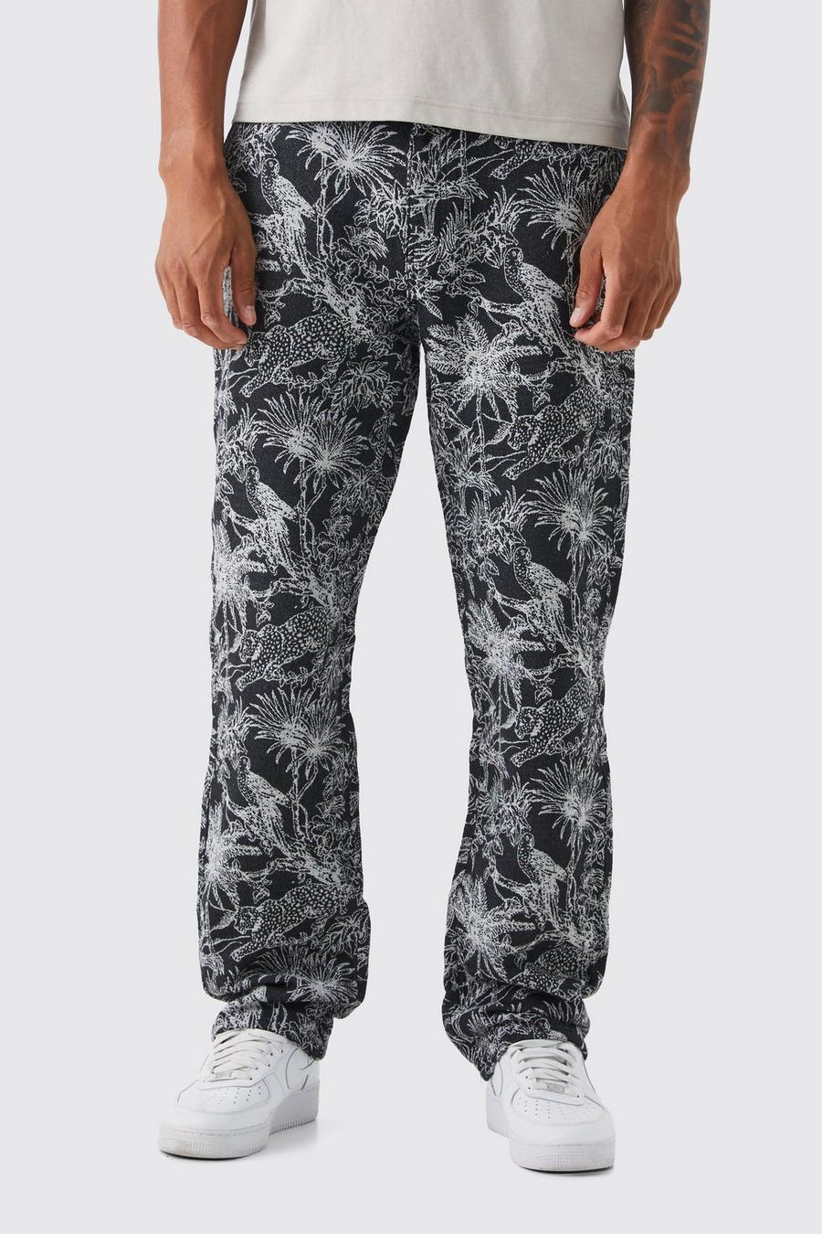 Stone Tall Relaxed Fit Tapestry Trouser image number 1