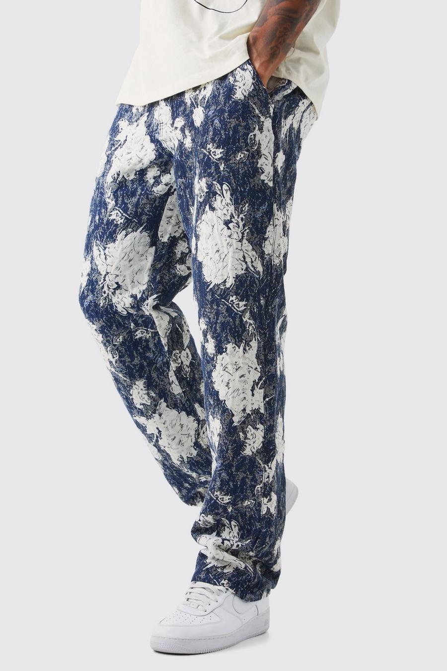 Light blue Tall Relaxed Fit Tapestry Trouser image number 1