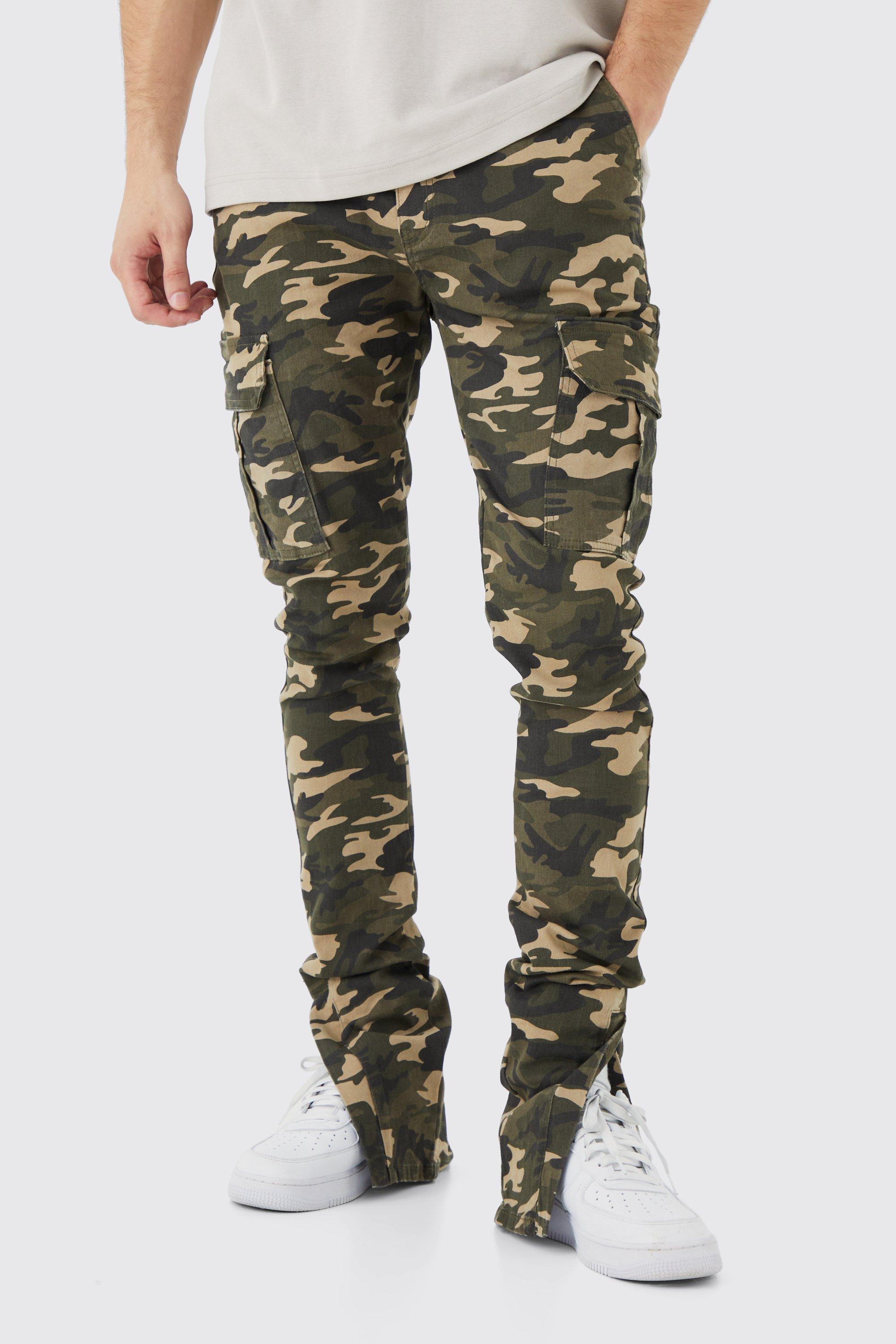 Slim camo hot sale cargo pants