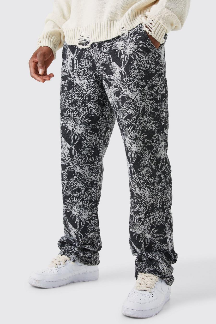 Stone Relaxed Fit Tapestry Trouser image number 1