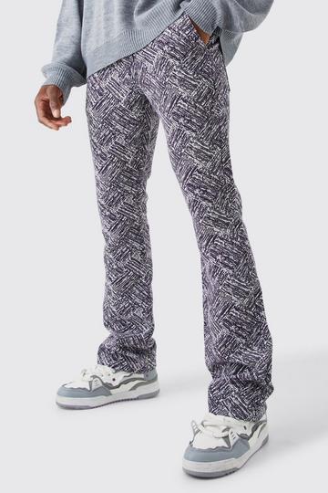 Pantalon moulant tapisserie flare purple
