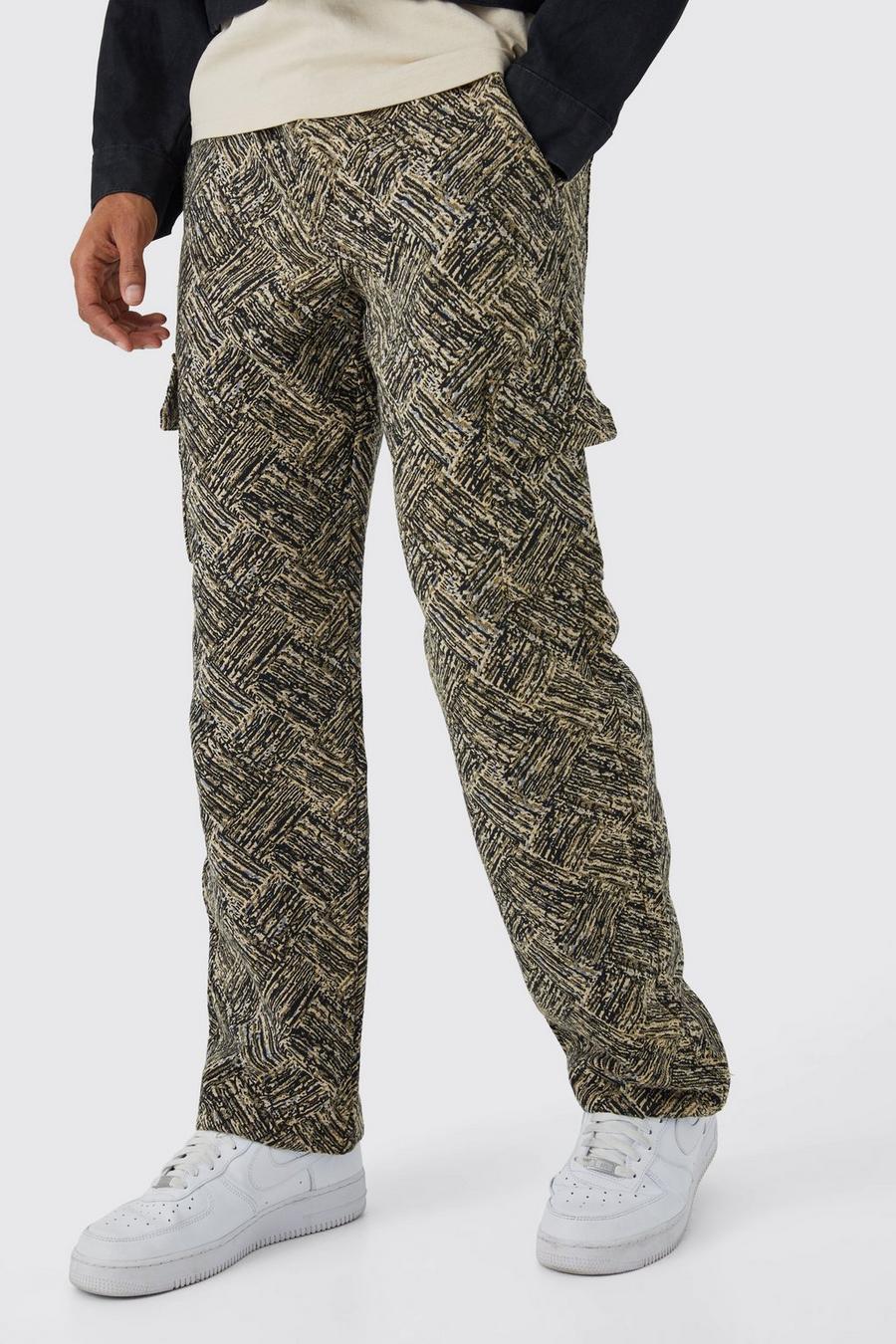 Pantalón holgado con estampado de tapiz, Black image number 1