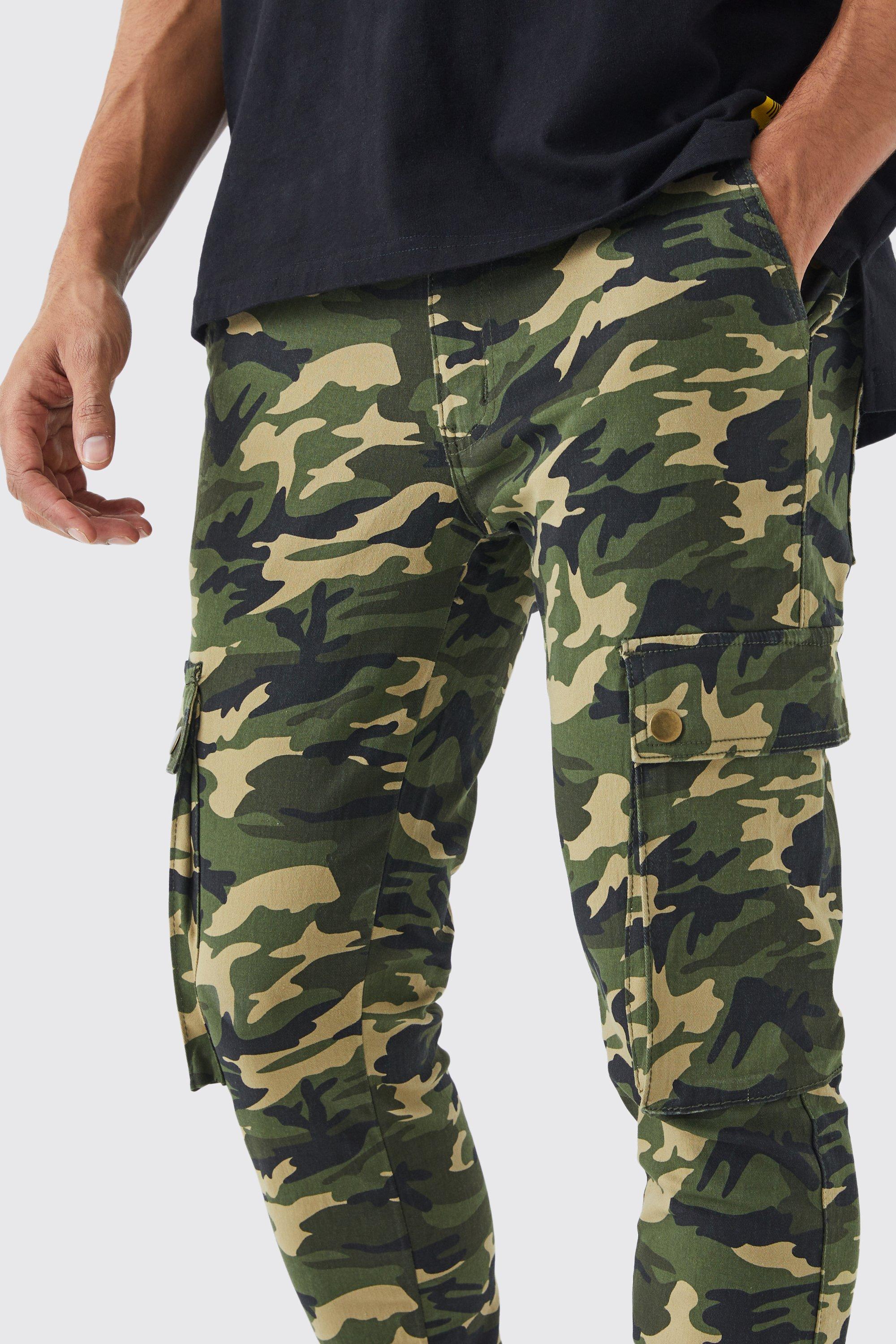 Mens skinny best sale camo pants