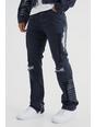 Black Slim Rigid Flare Skeleton Applique Jeans