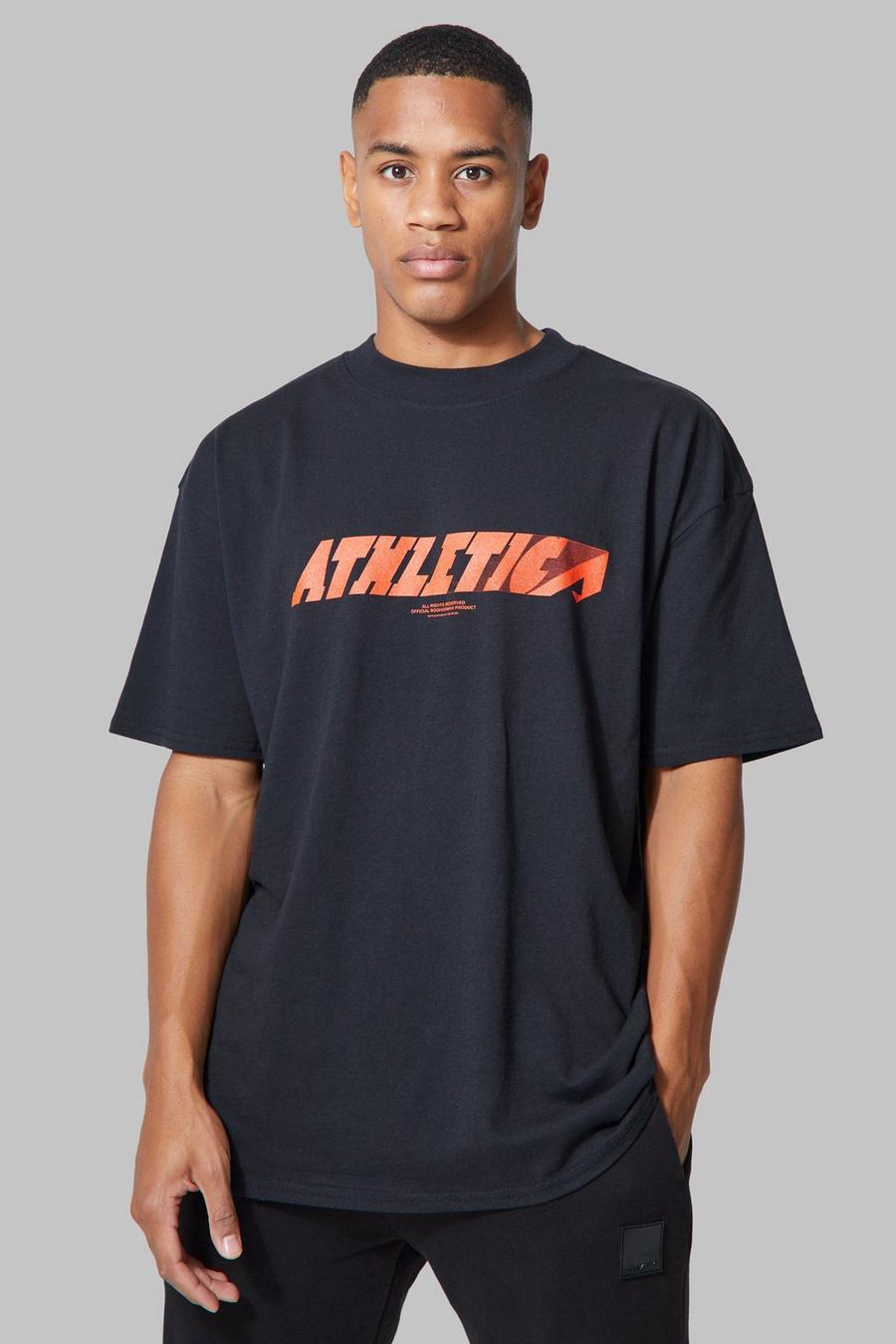 Black Man Active Extended Neck Athletics T-shirt