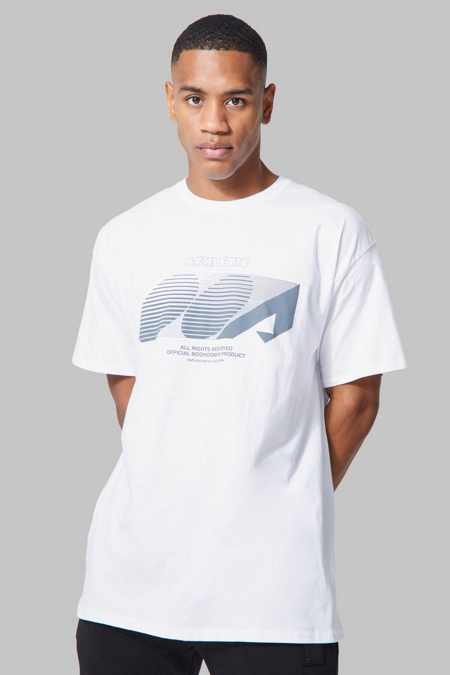 White Man Active Oversized Hardloop T-Shirt Met Print image number 1