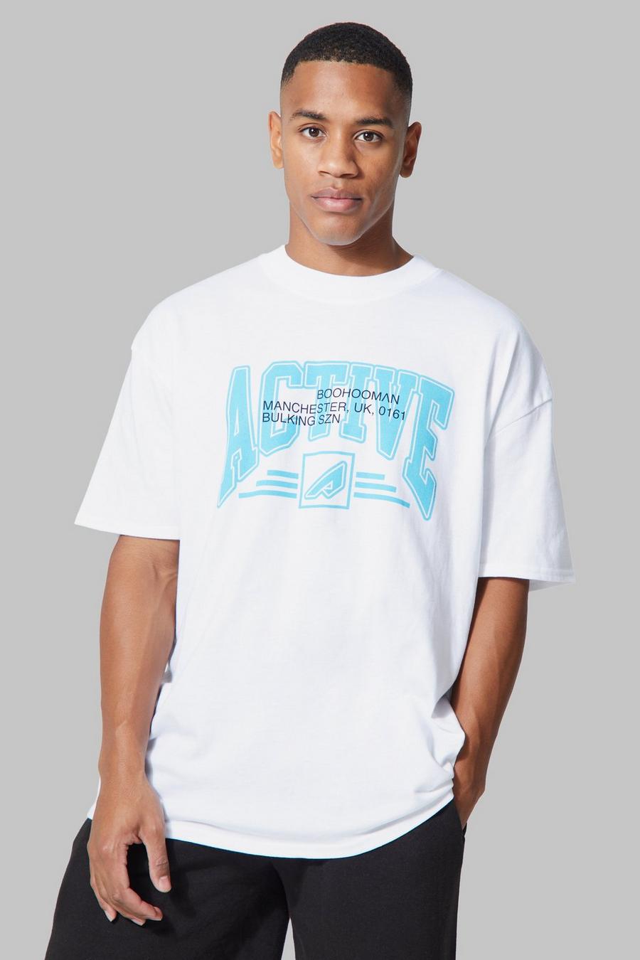 White Man Active Extended Neck Athletic T-shirt
