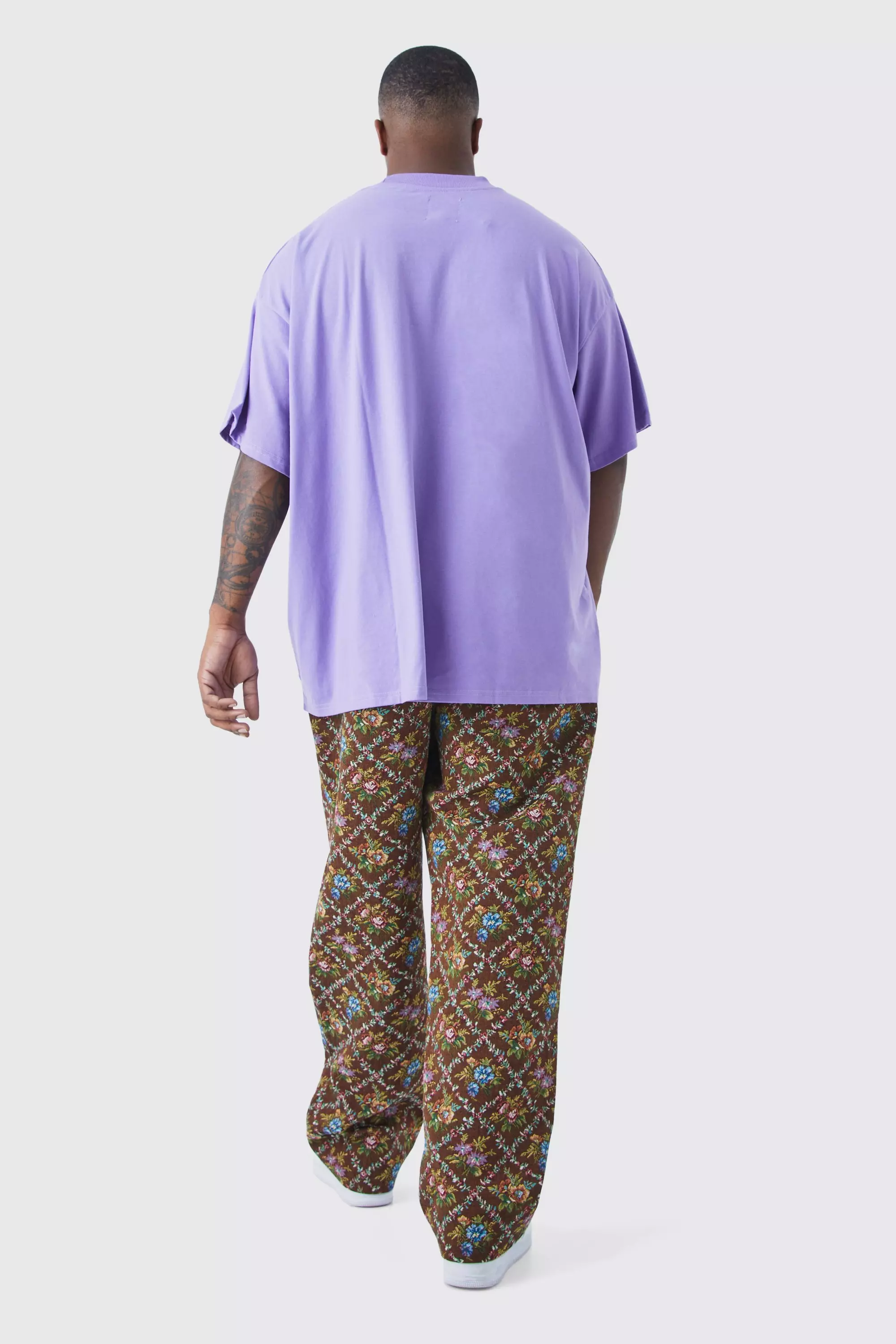 Chocolate Plus Fixed Waist Floral Tapestry Trouser alternative image