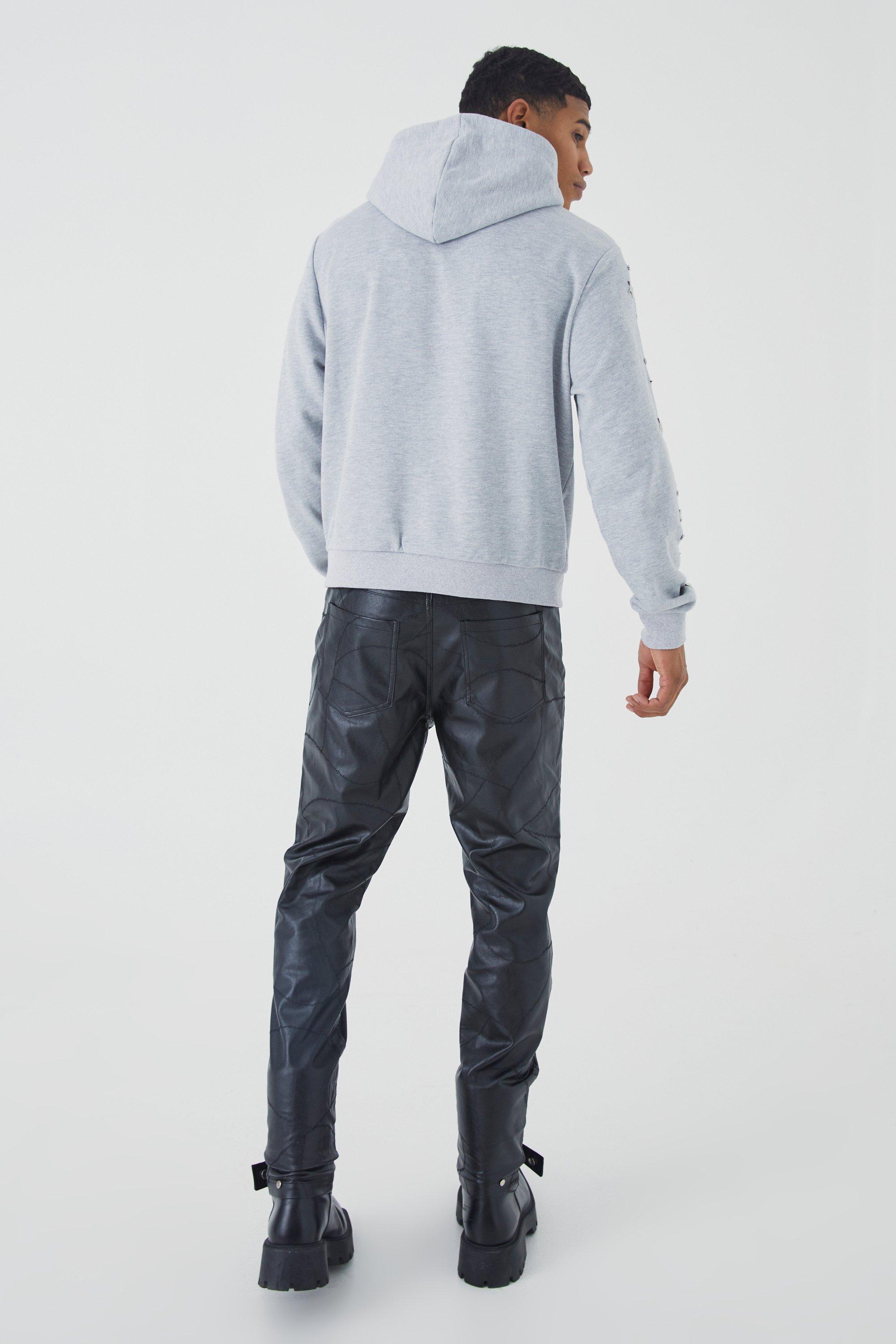 Boxy Heavyweight Embellished Hoodie boohoo