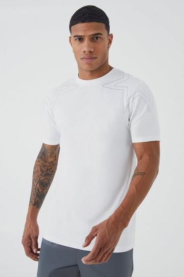 Slim Heavyweight Rhinestone Star T-shirt white