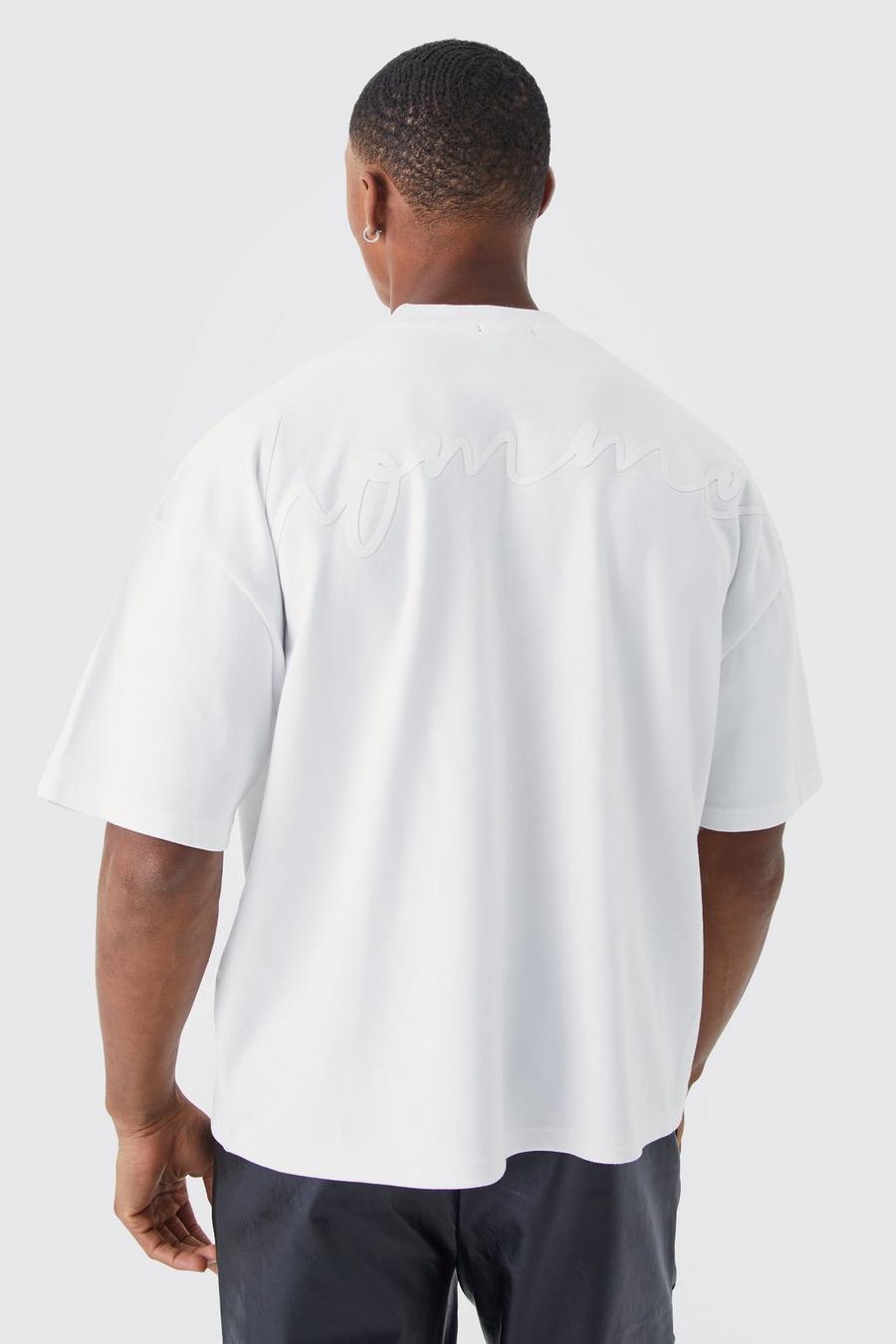 White Oversized Boxy Heavyweight Interlock Graphic T-shirt  image number 1