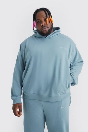 Plus Oversized Boxy Loopback Hoodie slate