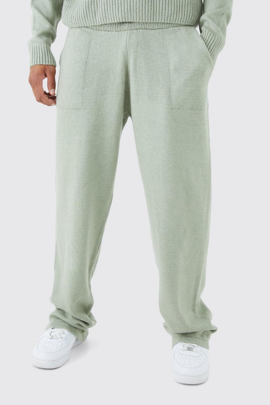 Sage Relaxed Fit Wide Leg Knitted Joggers image number 1