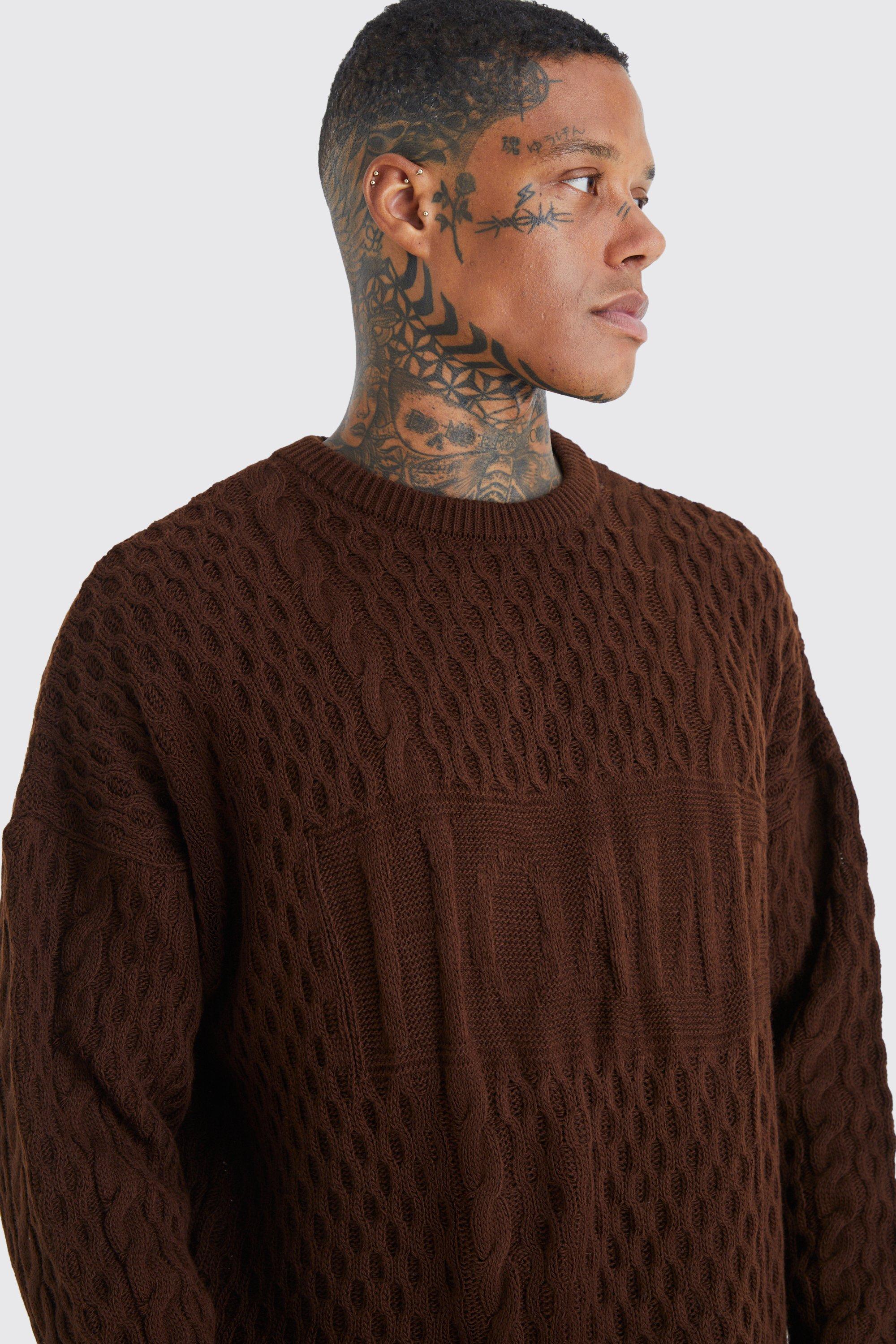 Oversized intarsia knitted sweater