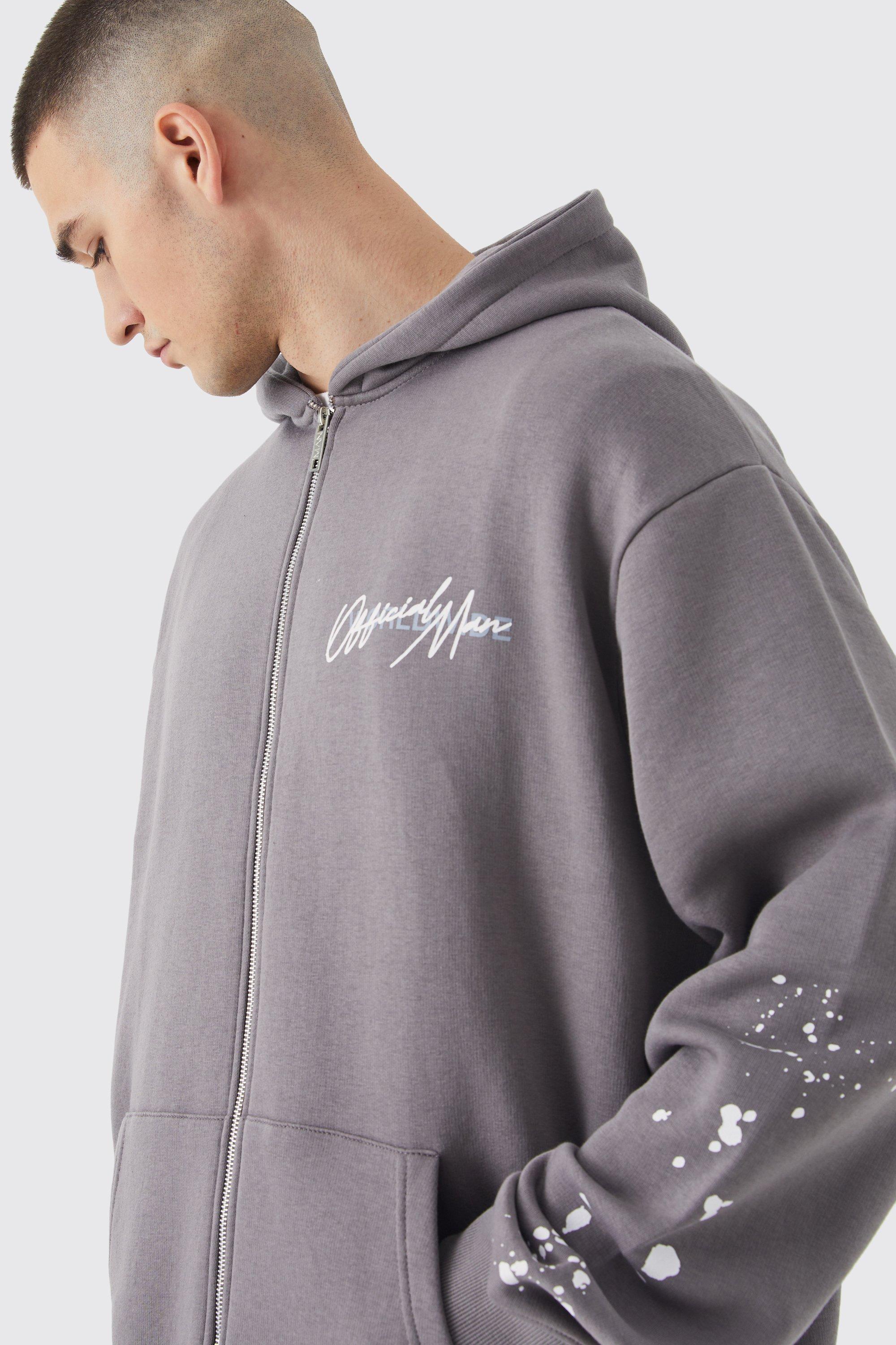 Paint splatter zip sale up hoodie