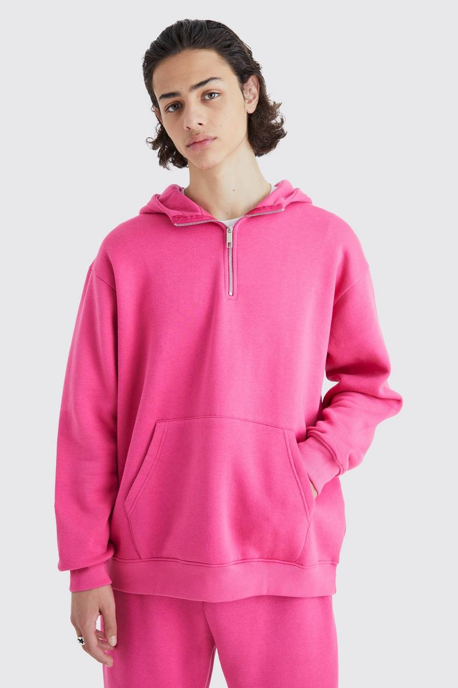 Pink Oversize hoodie med graffititryck image number 1