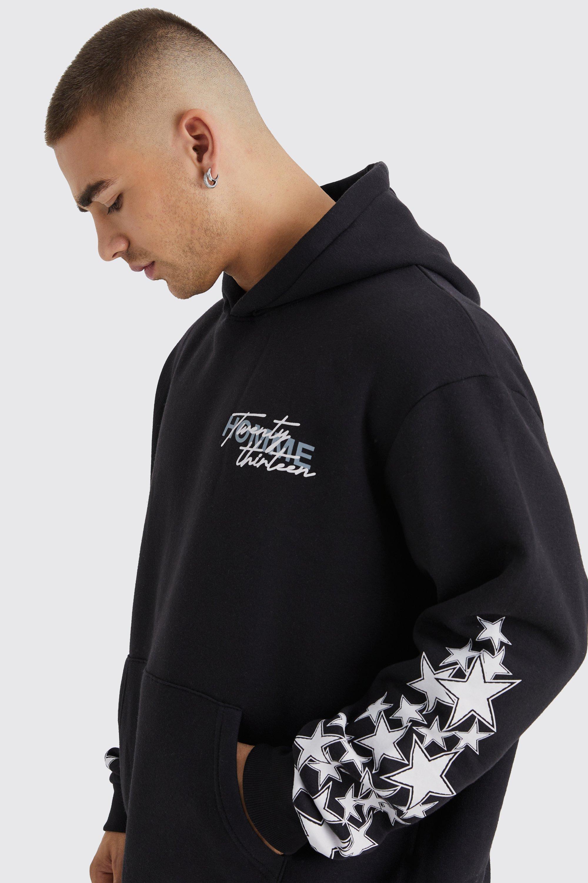 Graffiti print hoodie sale