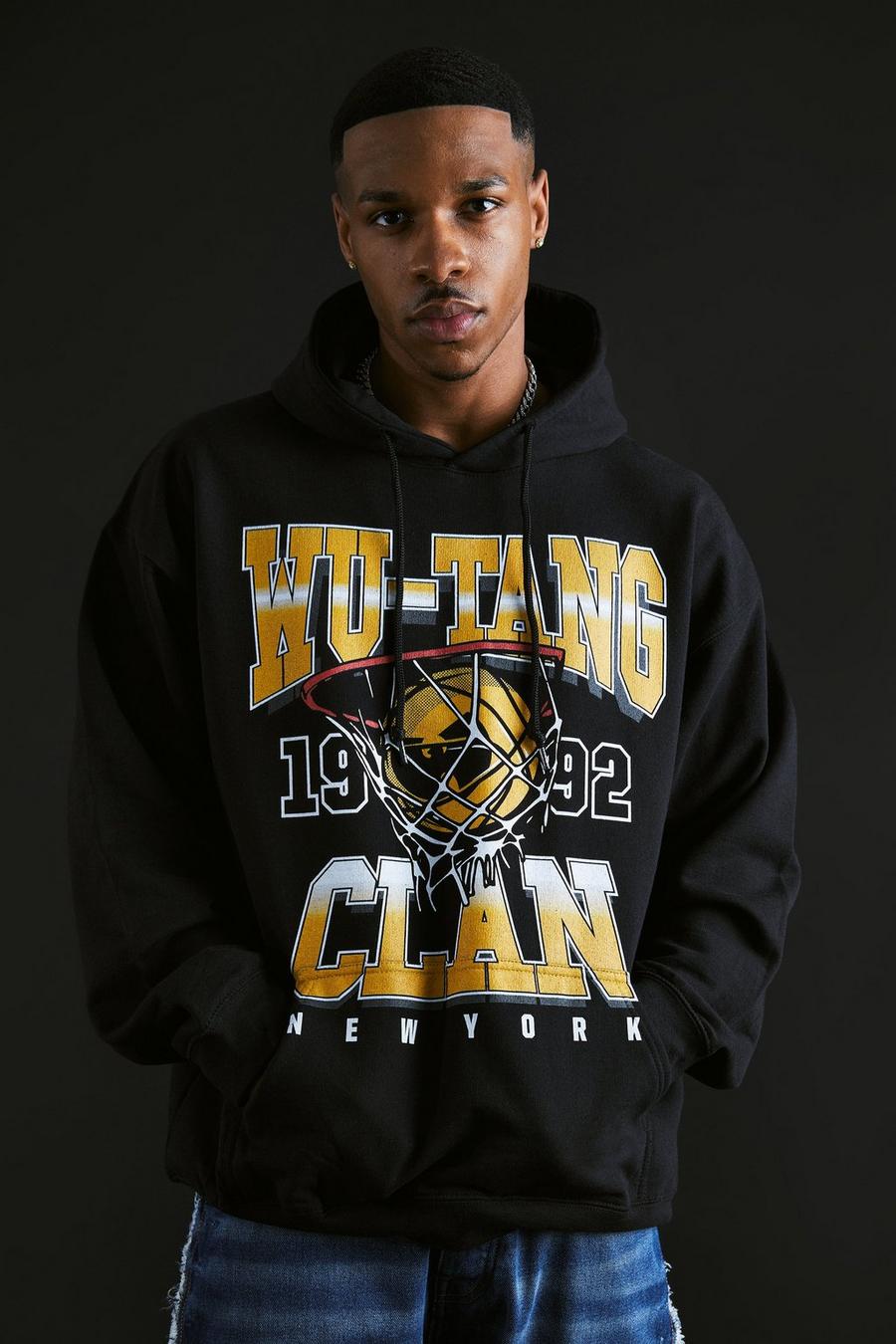 Black Wu Tang Clan Oversize hoodie med tryck image number 1