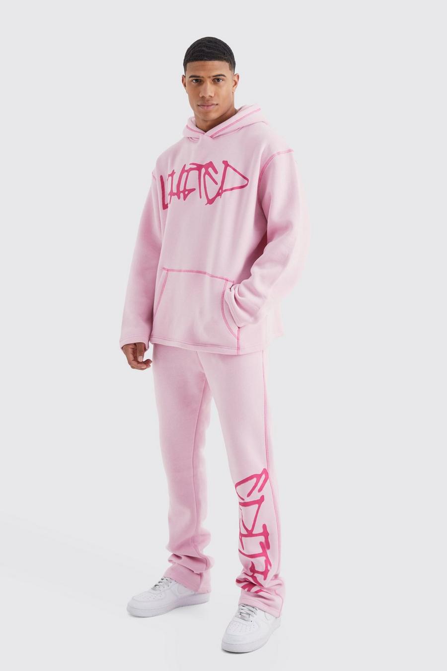 Pink Oversized Limited Edition Graffiti Tracksuit  image number 1