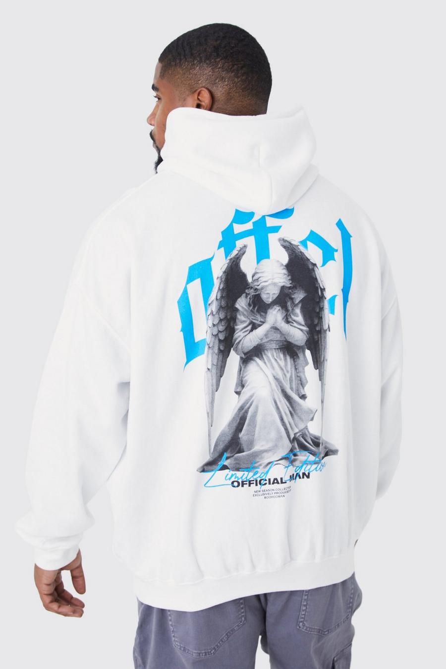White Plus Homme Graphic Hoodie image number 1