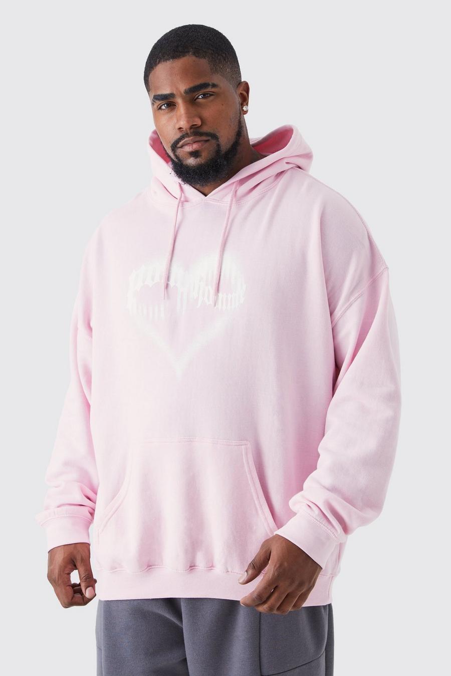 Light pink rosa Plus Pour Homme Graphic Hoodie