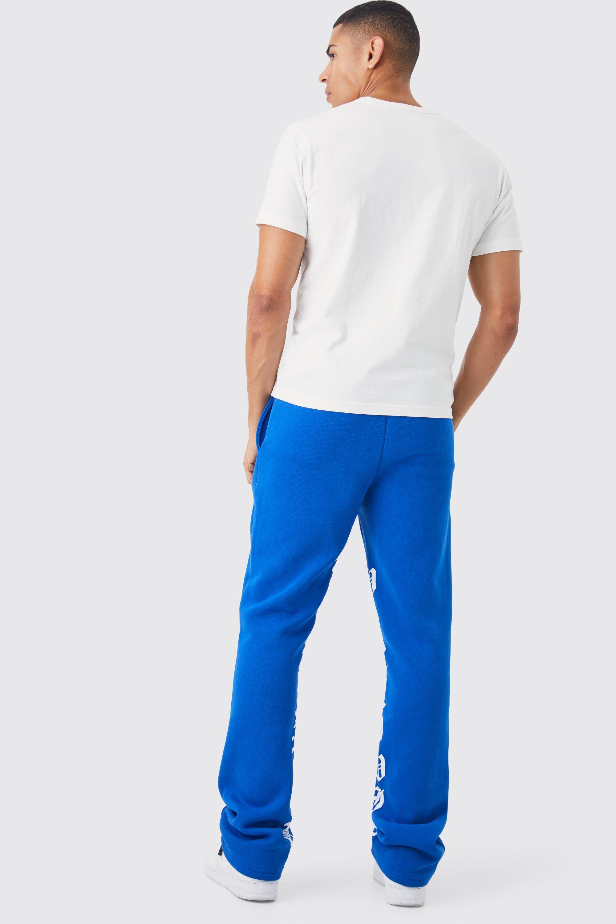 Slim Fit Flared Stacked Printed Sweatpants