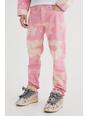 Pink Onbewerkte Gebleekte Slim Fit Jeans Met Gusset Detail