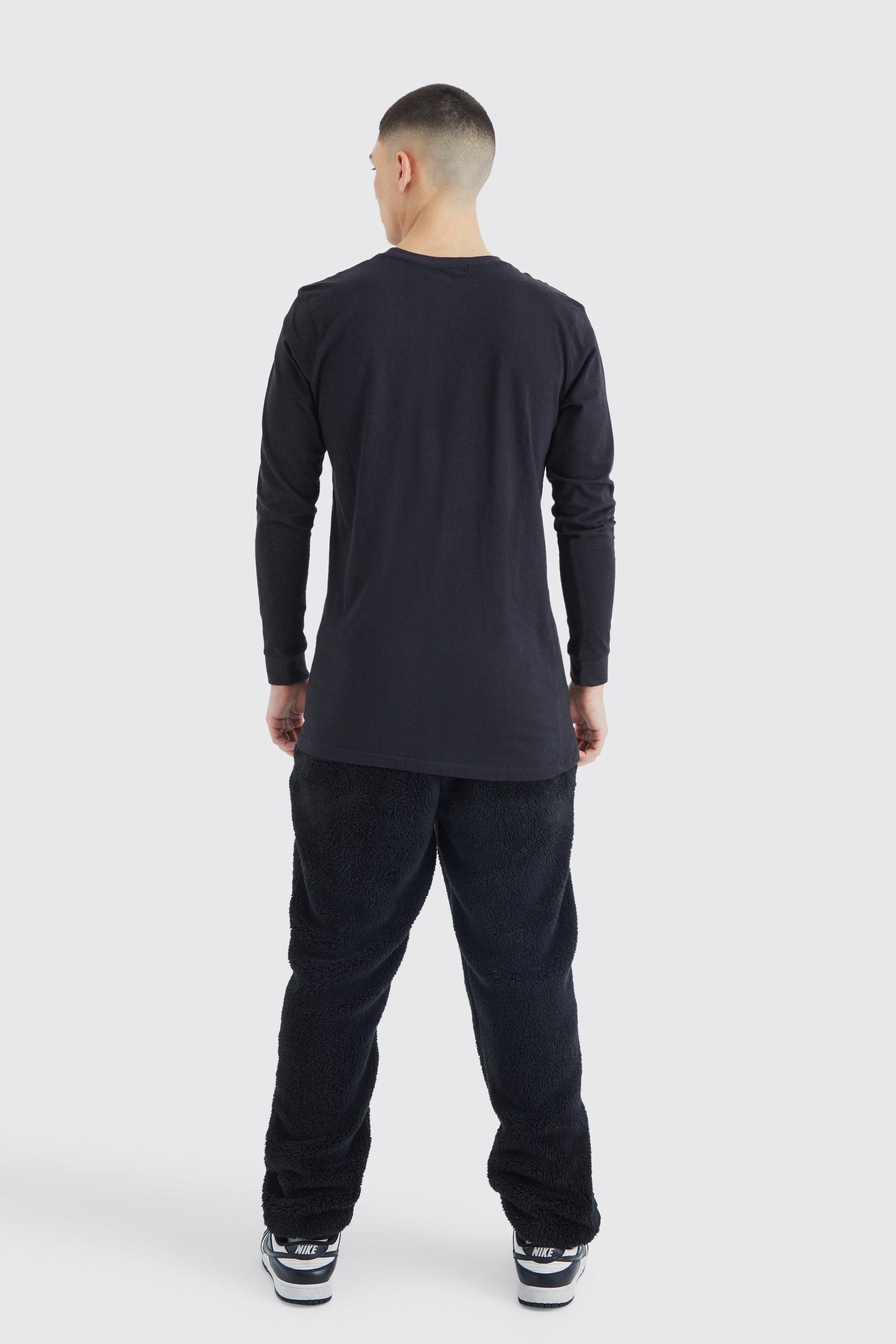 Borg Jogger With Floral Embroidery boohoo NO