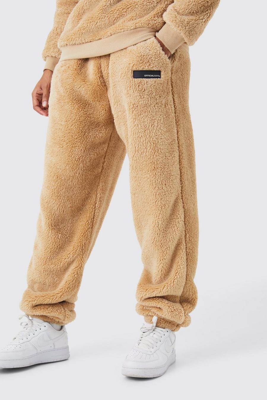 Sand beis Oversized Official Man Borg Jogger