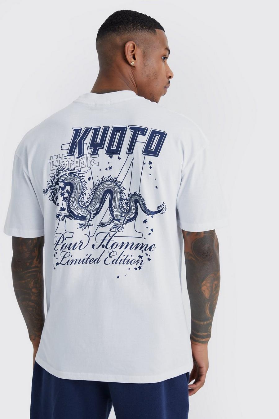 White Oversized Kyoto Graphic T-shirt