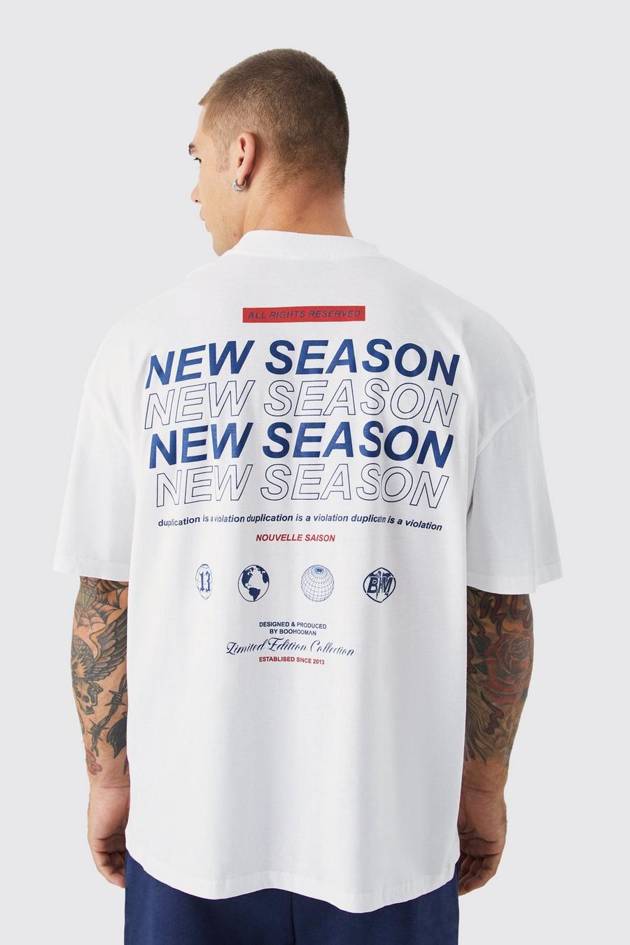 Oversize T-Shirt mit New Season Print, White image number 1