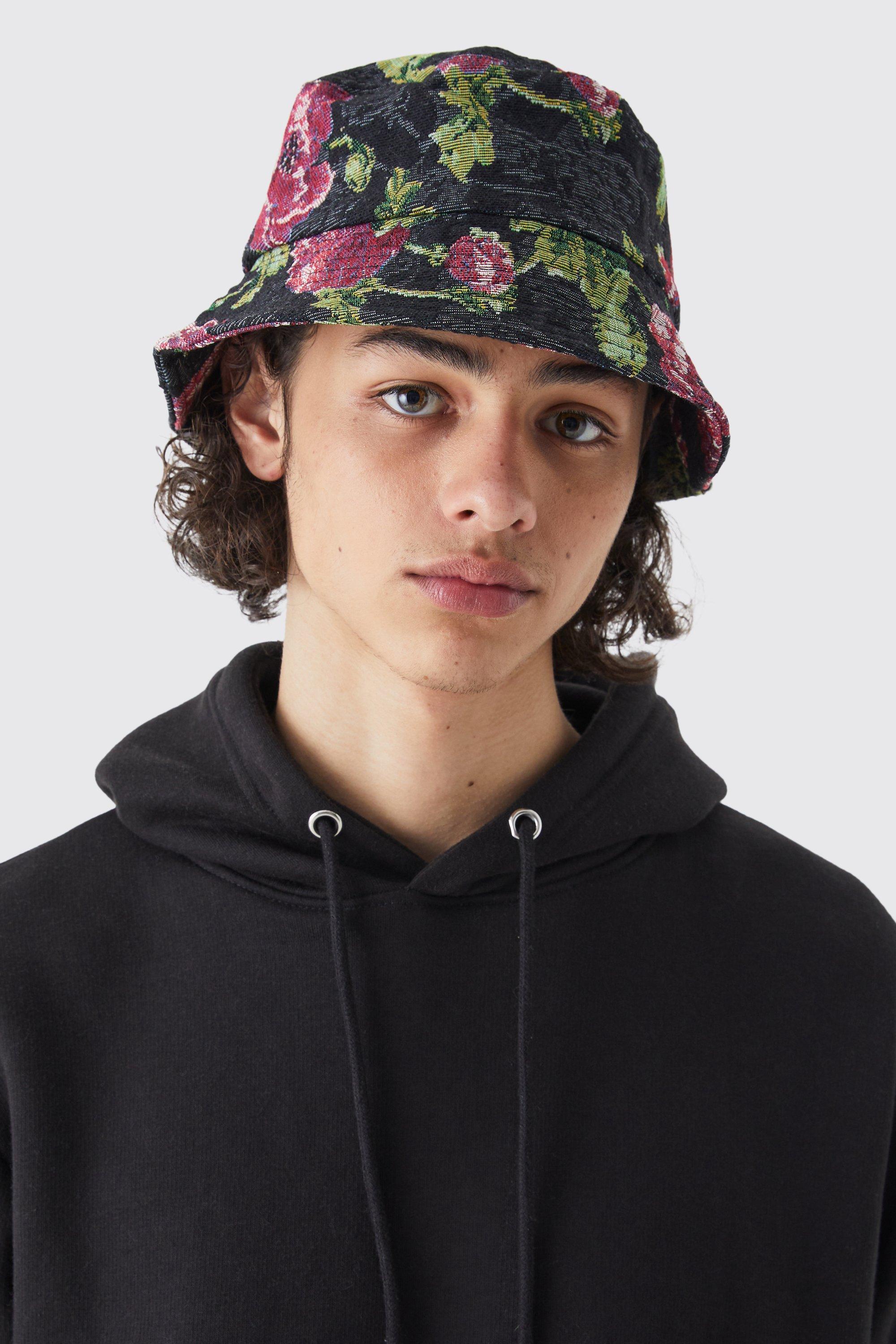 Men's Tapestry Bucket Hat - Black