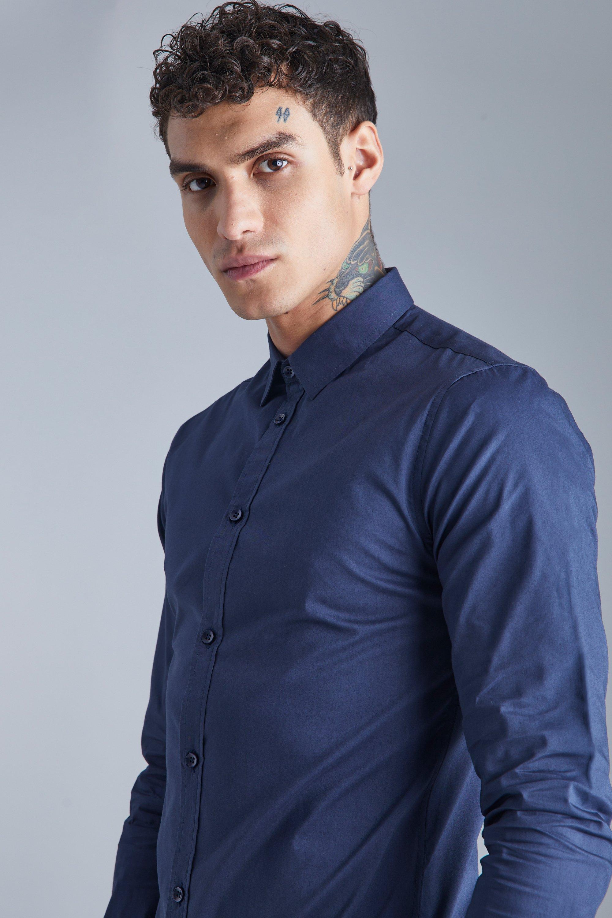 Navy long sleeve store dress shirt