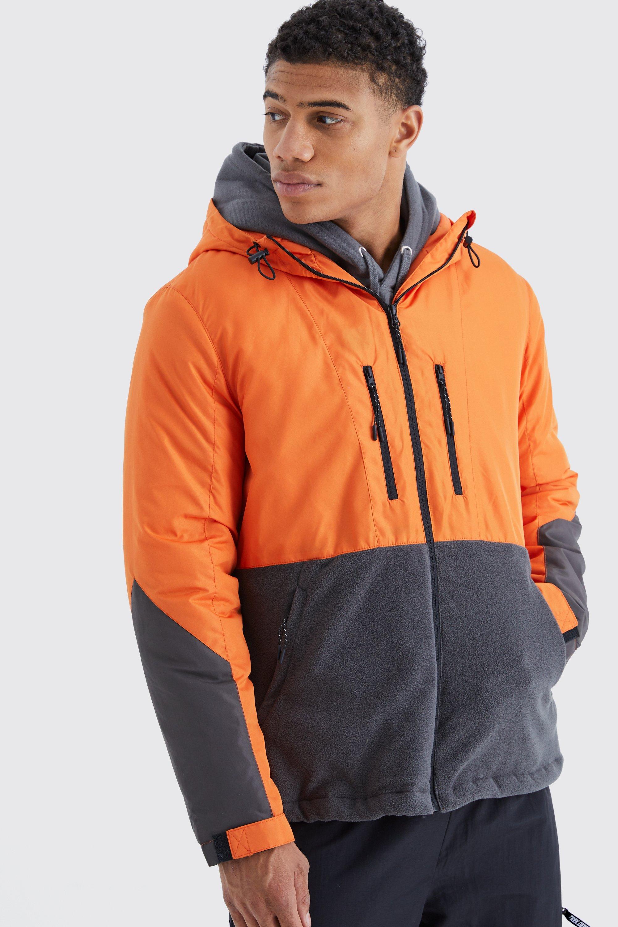 Mens orange shop fleece jacket