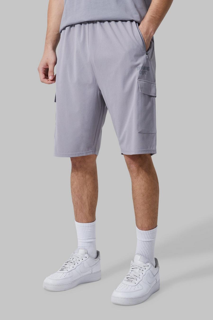 Light grey Tall Active Training Dept Cargo Shorts image number 1