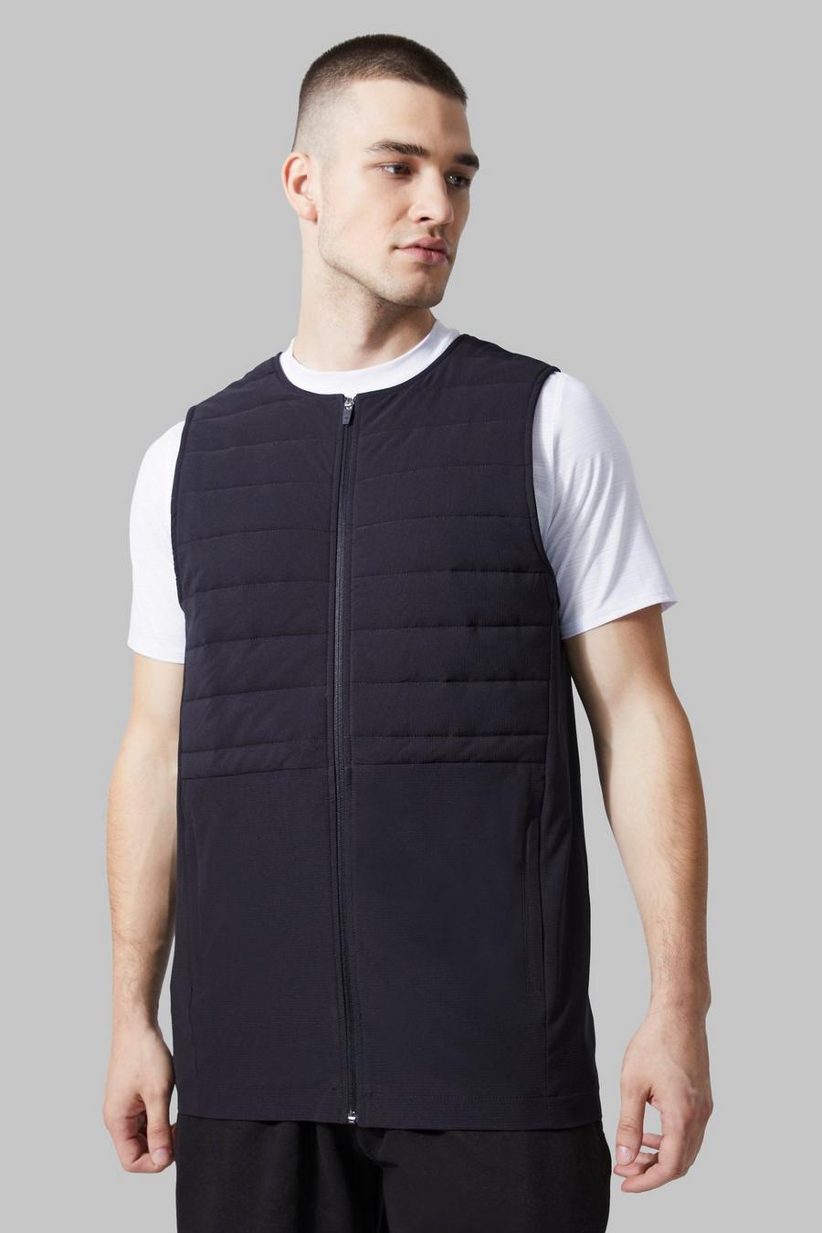 Black Tall Active Training Dept Quilted Body Warmer image number 1