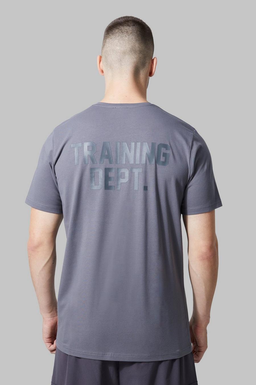 Camiseta Tall Active ajustada resistente con estampado Training Dept, Charcoal image number 1