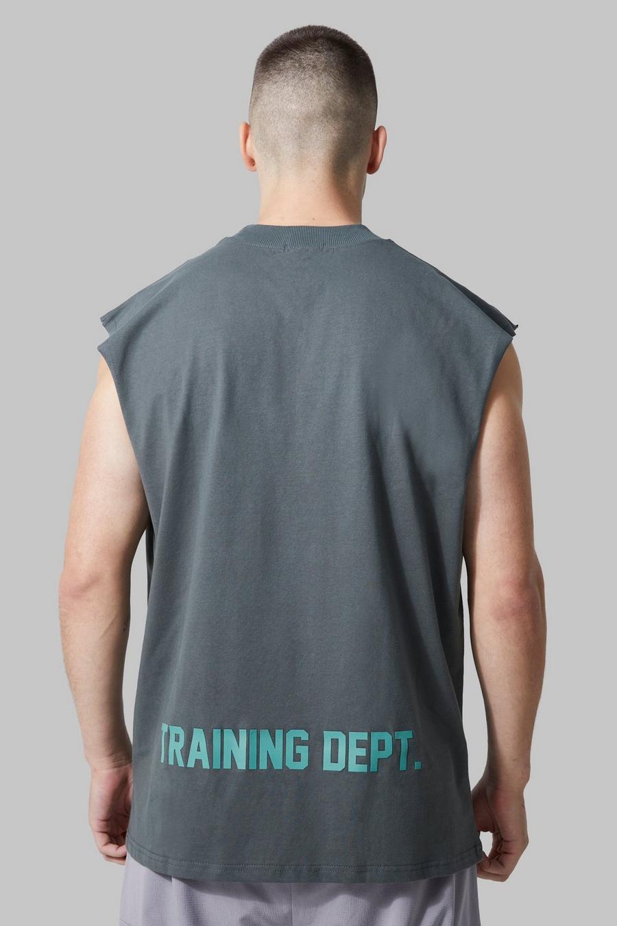 Charcoal grey Tall Active Training Dept Oversized Extended Tank