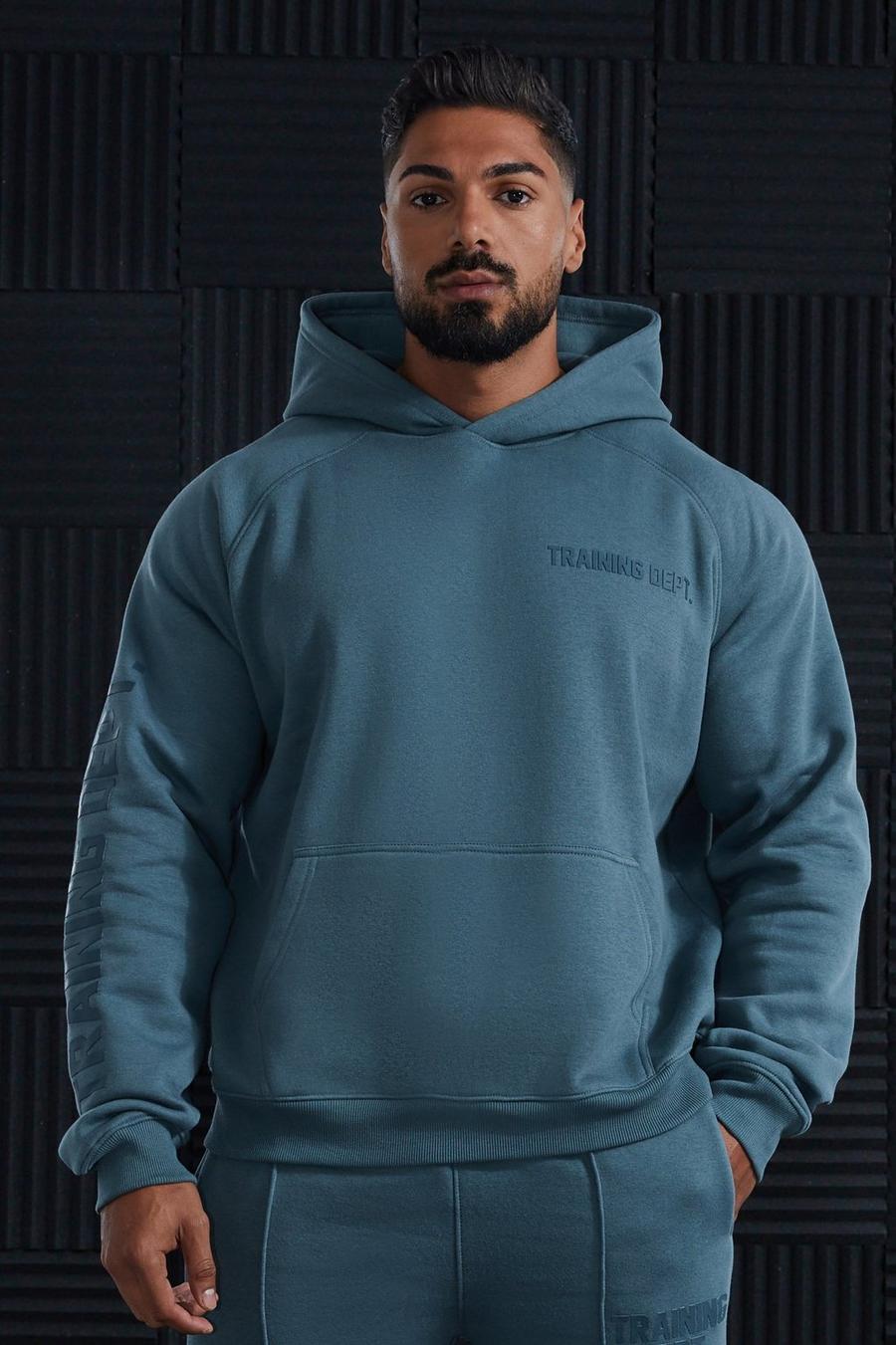 Slate blue Tall Active Training Dept Oversized Boxy Hoodie image number 1