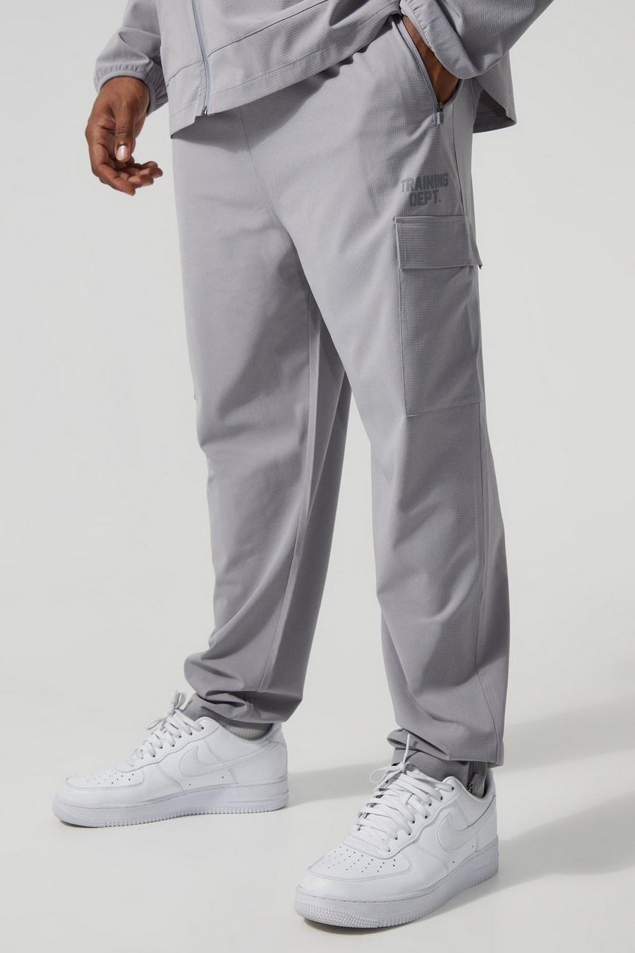 Light grey Plus Active Training Dept Tapered Cargo Jogger