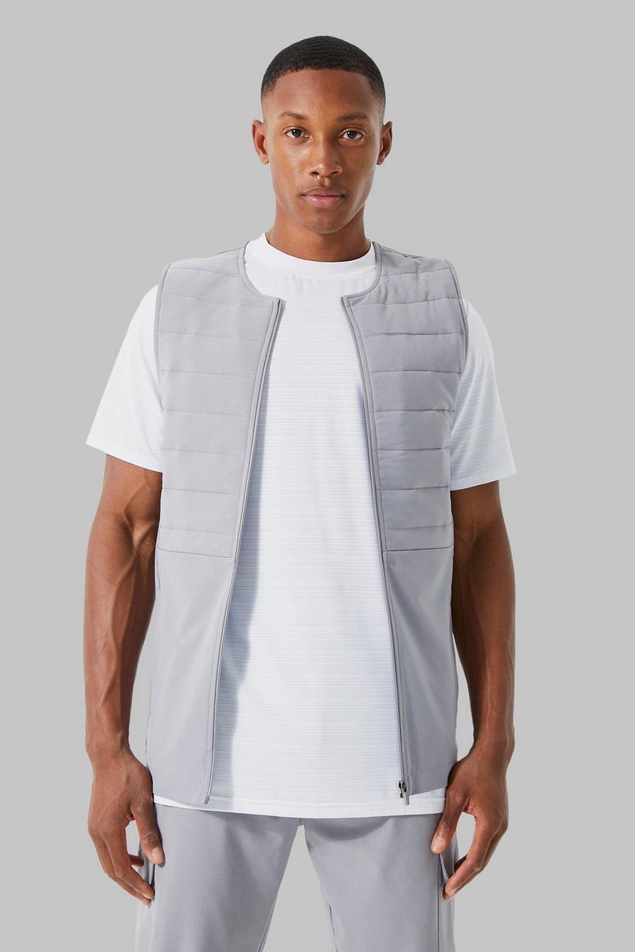 Light grey Active Training Dept Quilted Body Warmer image number 1