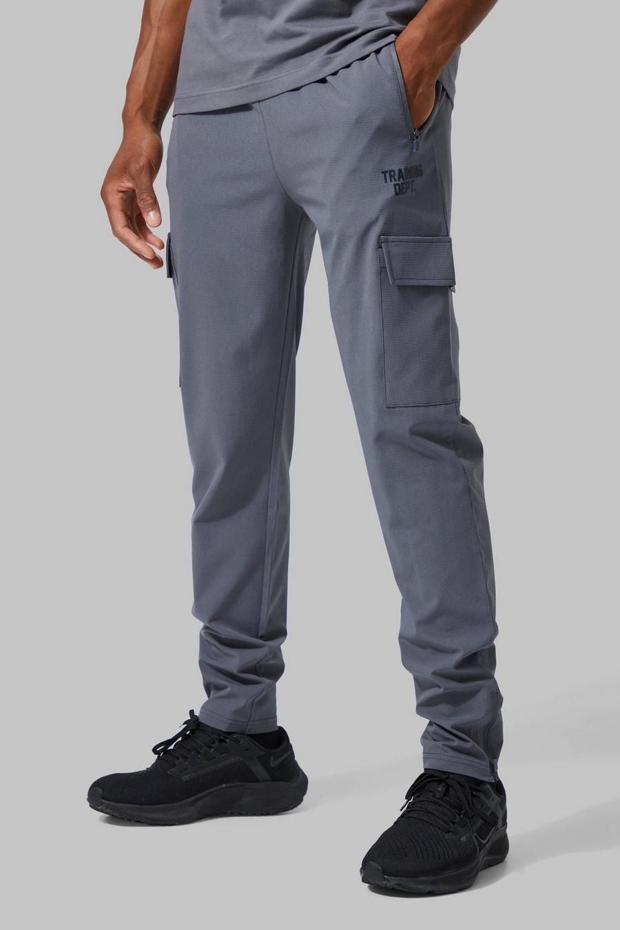 Slate blue Active Training Dept Tapered Cargo Joggers image number 1
