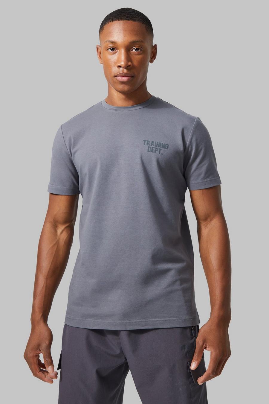 T-shirt cintré imprimé, Charcoal image number 1