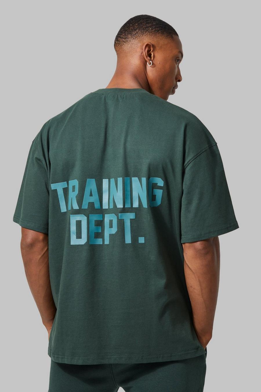 Dark green Oversized Active Training Dept T-Shirt image number 1