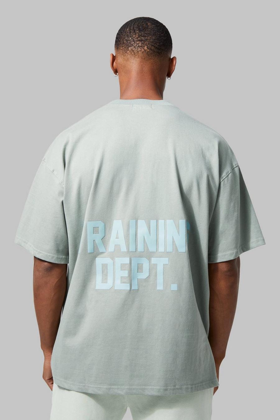 Oversize T-Shirt mit Active Training Dept Print, Sage green