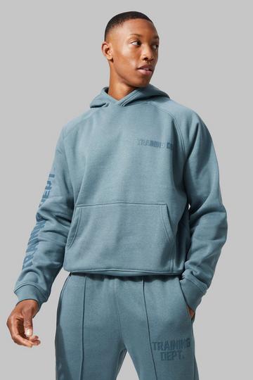 Blue Active Training Dept Oversized Boxy Hoodie