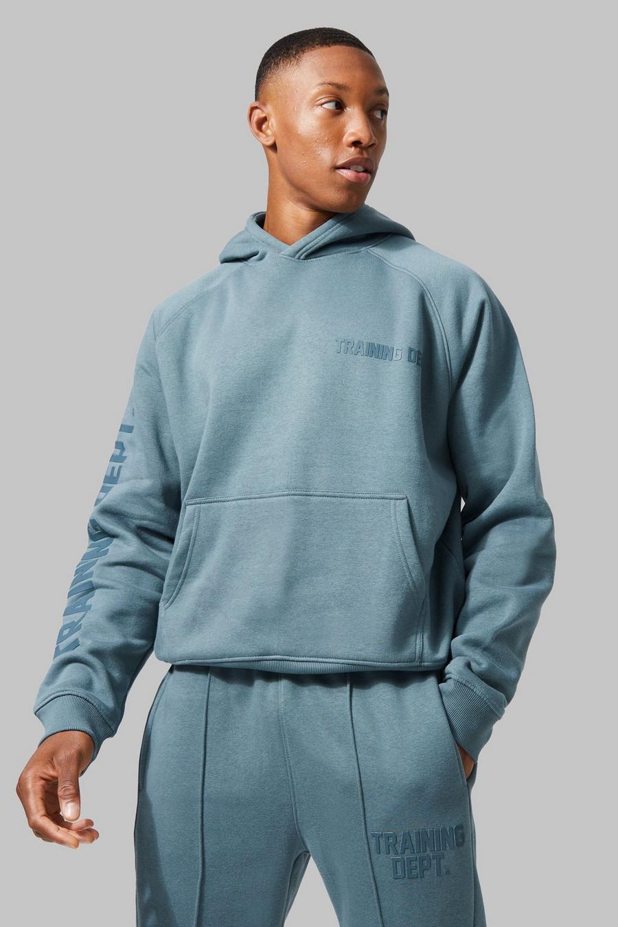 Slate blue Active Training Dept Oversize hoodie i boxig modell